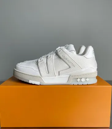 Louis Vuitton White Leather Strap Detail Sneakers #A54337