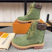 Louis Vuitton x Timberland Green Monogram Suede Boots – Limited Edition Unisex Luxury Outdoor Footwear 3.5CM #A44157