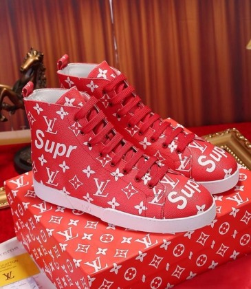 Men's Louis Vuitton high Sneakers red #9101032