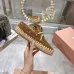 Miu Miu Bow Woven Suede &amp; Leather Boat Shoes #A53179