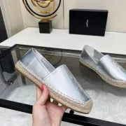 YSL women's espadrilles Flats Black/Gold/White/Pink #A44177
