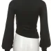 Irregular Solid Long Sleeve T Shirt 
