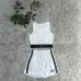 ALO Yoga Inspired Crop Tank &amp; Shorts Set - Athletic Lounge Wear #A54156