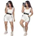 ALO Yoga Inspired Crop Tank &amp; Shorts Set - Athletic Lounge Wear #A54156