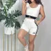 ALO Yoga Inspired Crop Tank &amp; Shorts Set - Athletic Lounge Wear #A54156