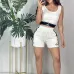 ALO Yoga Inspired Crop Tank &amp; Shorts Set - Athletic Lounge Wear #A54156