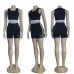 ALO Yoga Inspired Crop Tank &amp; Shorts Set - Athletic Lounge Wear #A54156