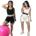 ALO Yoga Inspired Crop Tank &amp; Shorts Set - Athletic Lounge Wear #A54156