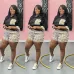 Chic Burberry Inspired Plaid Check Shirt &amp; Shorts Matching Set - Women's Elegant Two-Piece Summer Outfit with Classic Design #A54159