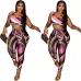 Vibrant Gucci Inspired Abstract Print Sports Bra &amp; Leggings Set - Women's High-Fashion Activewear Ensemble for Bold Style #A54160