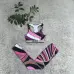 Vibrant Gucci Inspired Abstract Print Sports Bra &amp; Leggings Set - Women's High-Fashion Activewear Ensemble for Bold Style #A54160