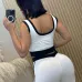 new fashion alo yoga sports vest pants running fitness waist-tightening women's clothing two-piece set #A51025