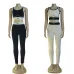 new fashion alo yoga sports vest pants running fitness waist-tightening women's clothing two-piece set #A51025