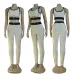 new fashion alo yoga sports vest pants running fitness waist-tightening women's clothing two-piece set #A51025